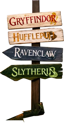 Hogwarts houses signpost