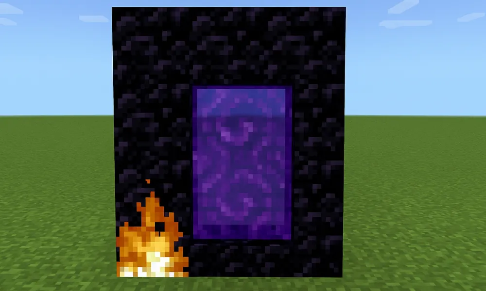 How many obsidian blocks are needed for a minimum Nether portal frame without corners?