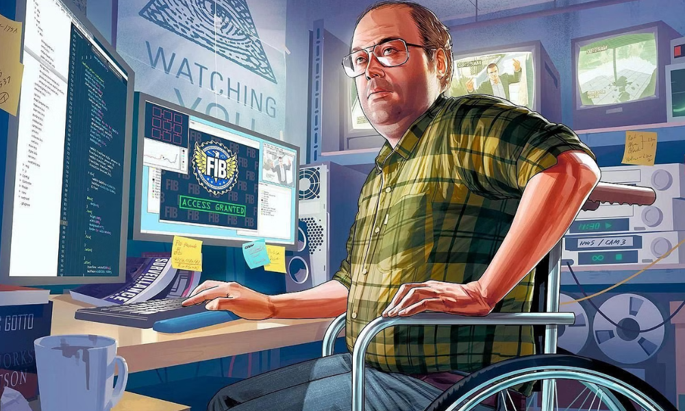 In GTA Online, what is the name of the criminal mastermind who assigns heists to the players?